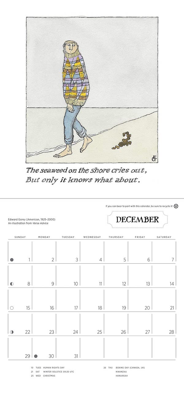 ゴーリー2024カレンダー（ミニ）Edward Gorey- Dancing Cats 2022 Mini Wall Calendar